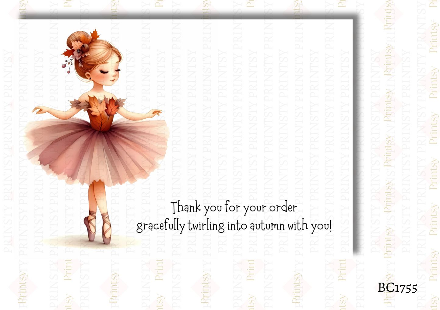 Autumn Ballerina Bow Card