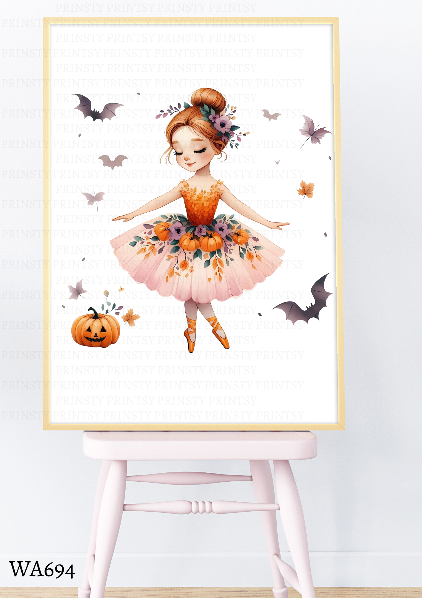 Cute Halloween Ballerina Wall Art
