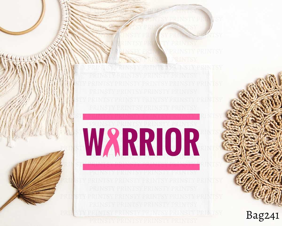 Pink Ribbon Warrior Tote Bag