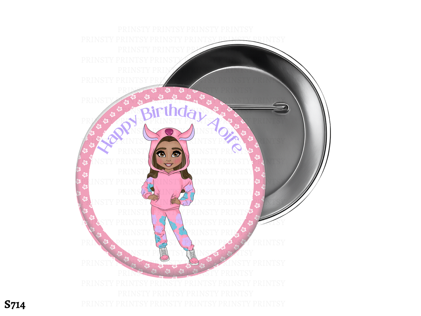 Pink Hawaiian Dolly BowBitz/Badges