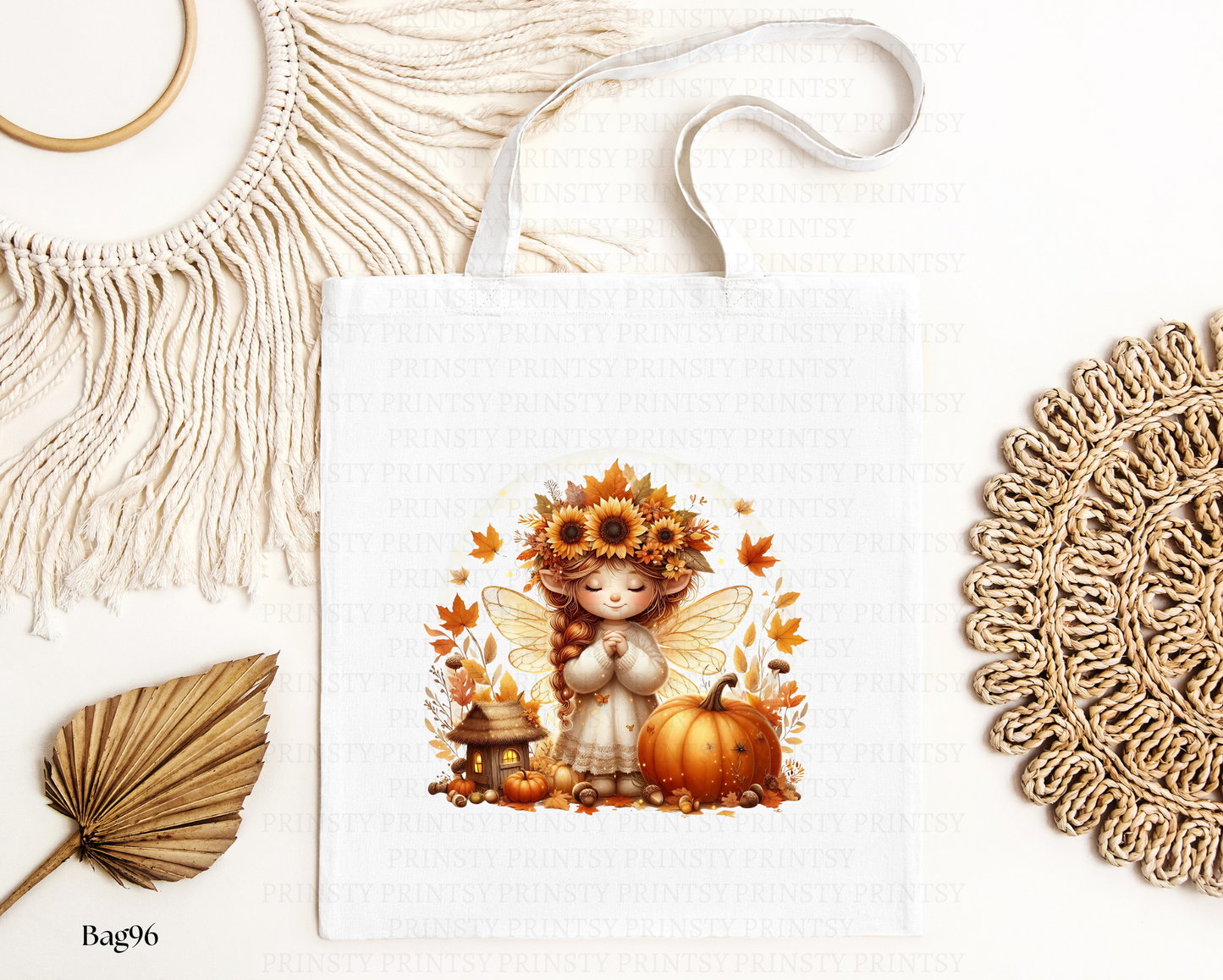 Sunflower Autumn Fairy Tote Bag