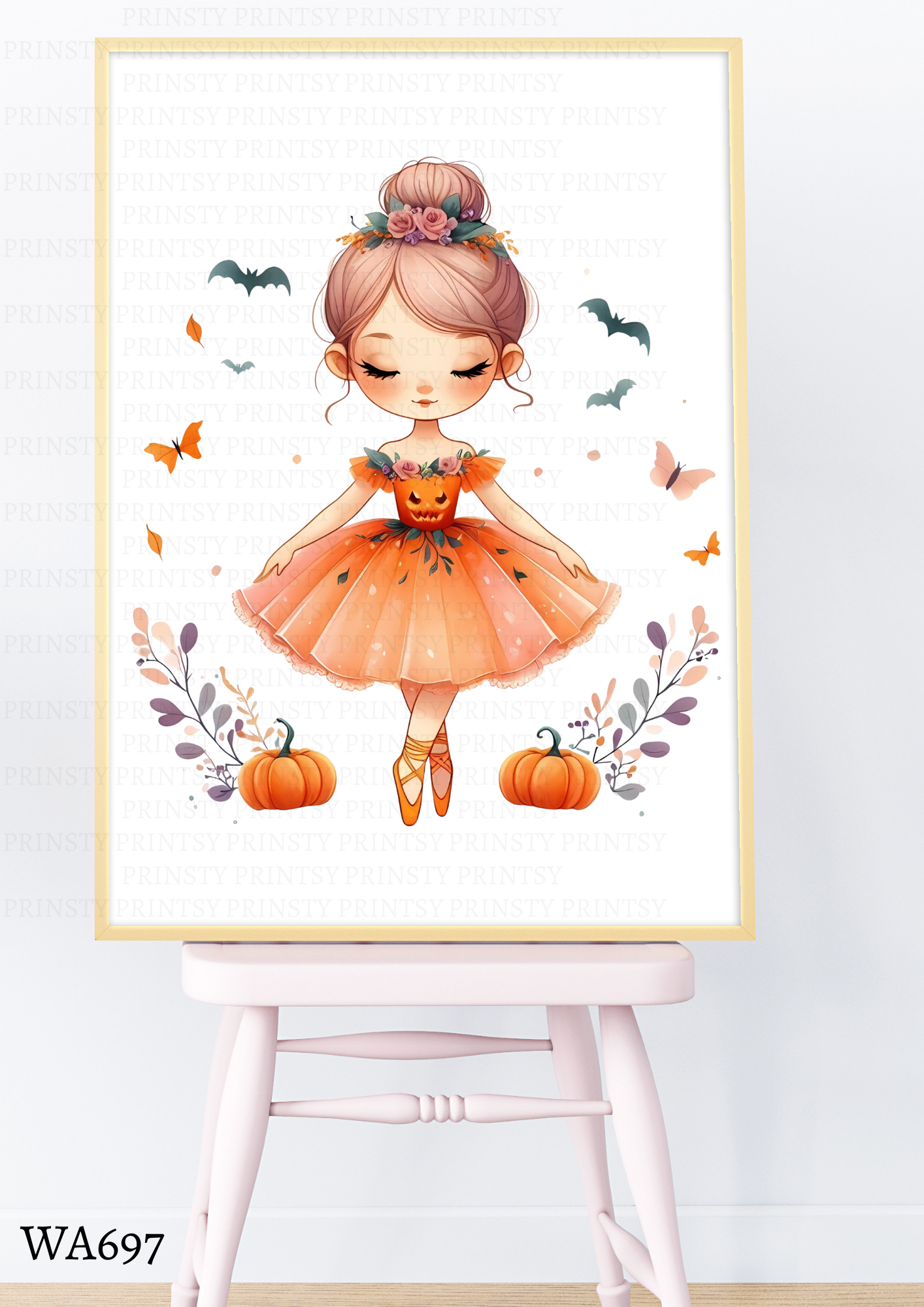 Cute Halloween Ballerina Wall Art