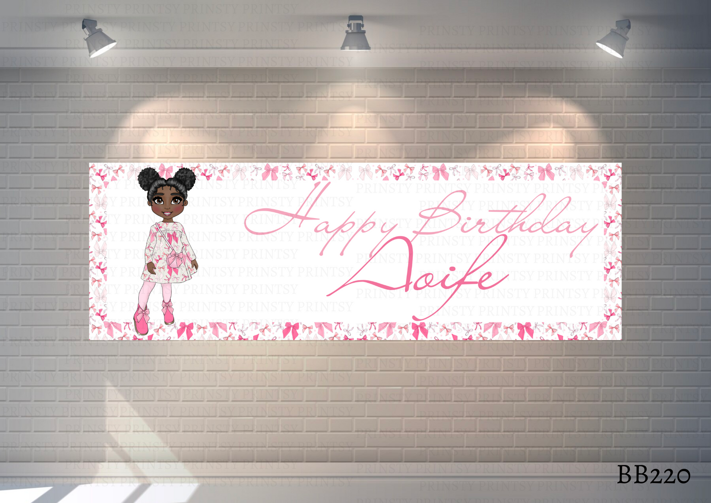 Bow Print Dolly Banner