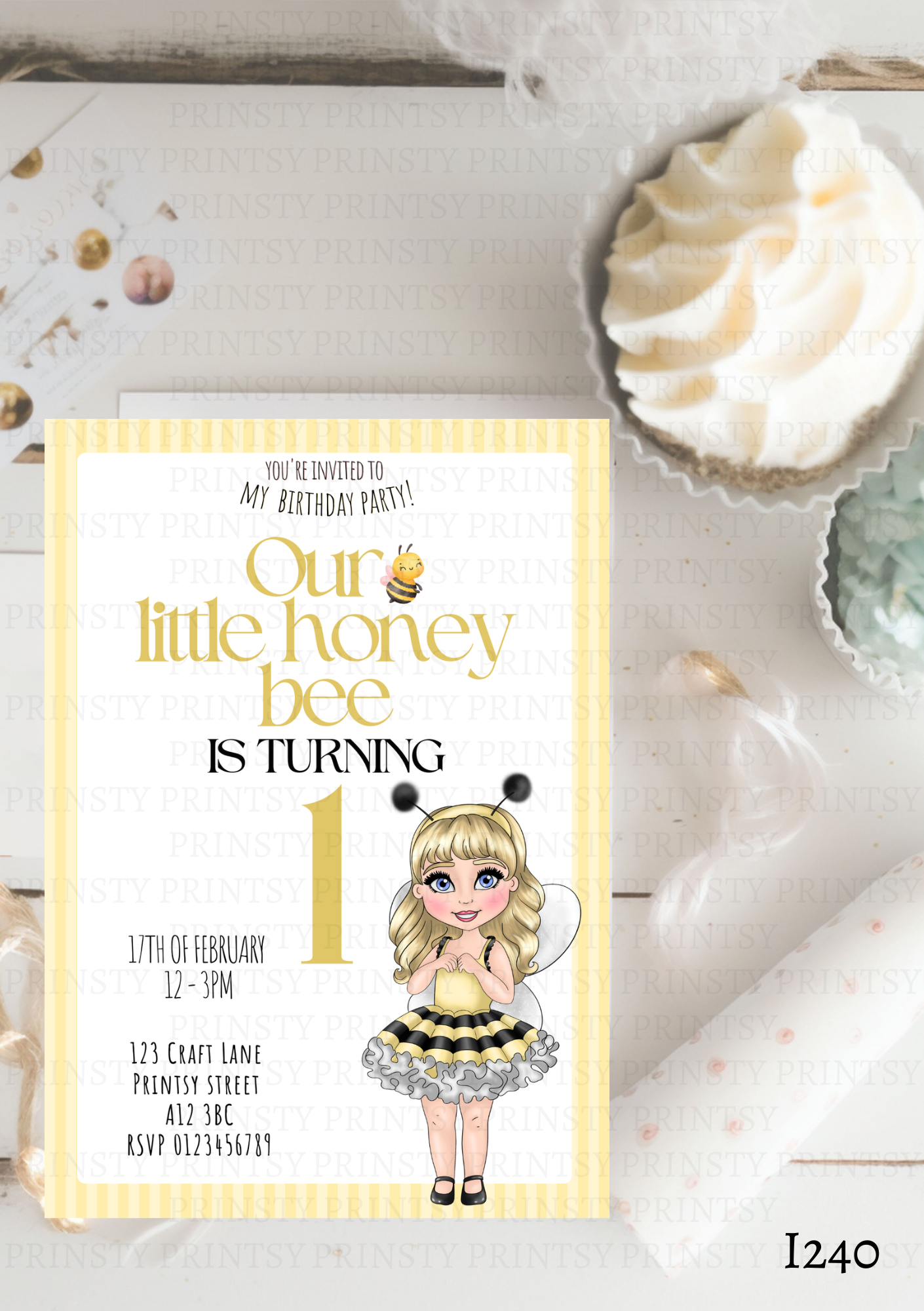 Little Honey Bee Dolly Invite