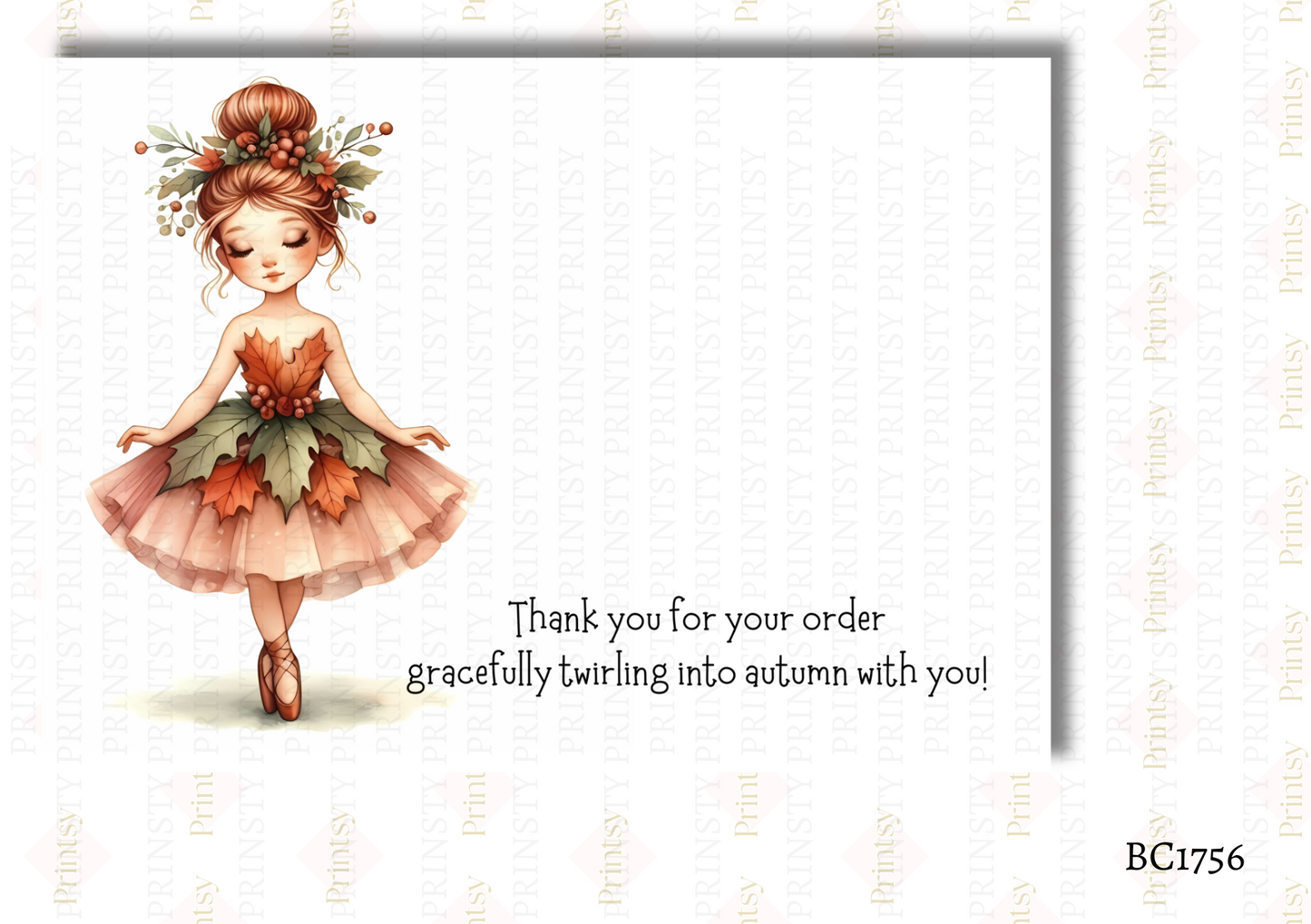 Autumn Ballerina Bow Card