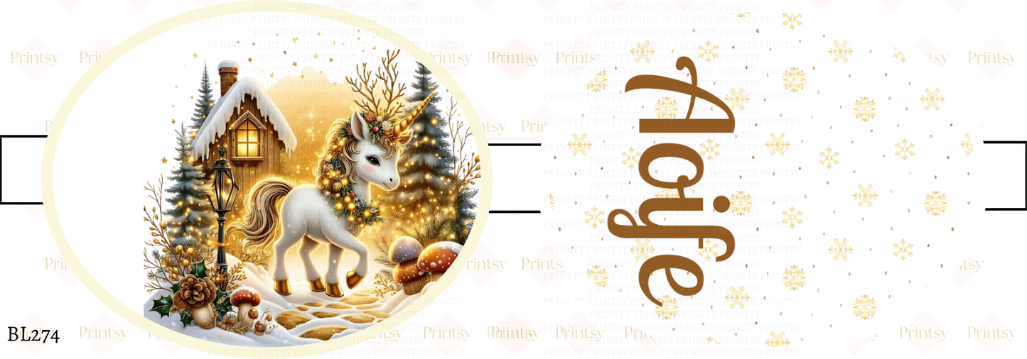 Christmas Unicorn Bow Loop