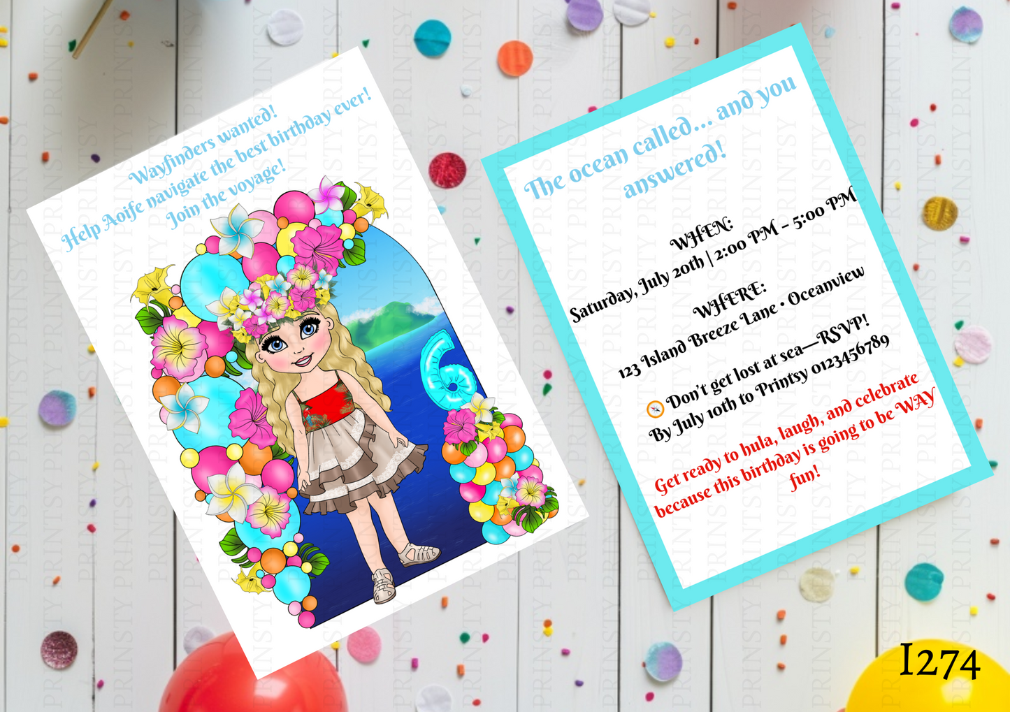 Polynesian Dolly Invite