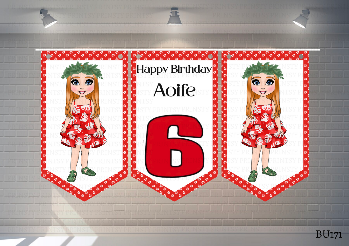 Red Hawaiian Dolly Bunting