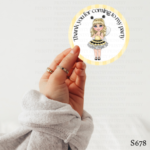Little Honey Bee Dolly Birthday Sticker Sheet