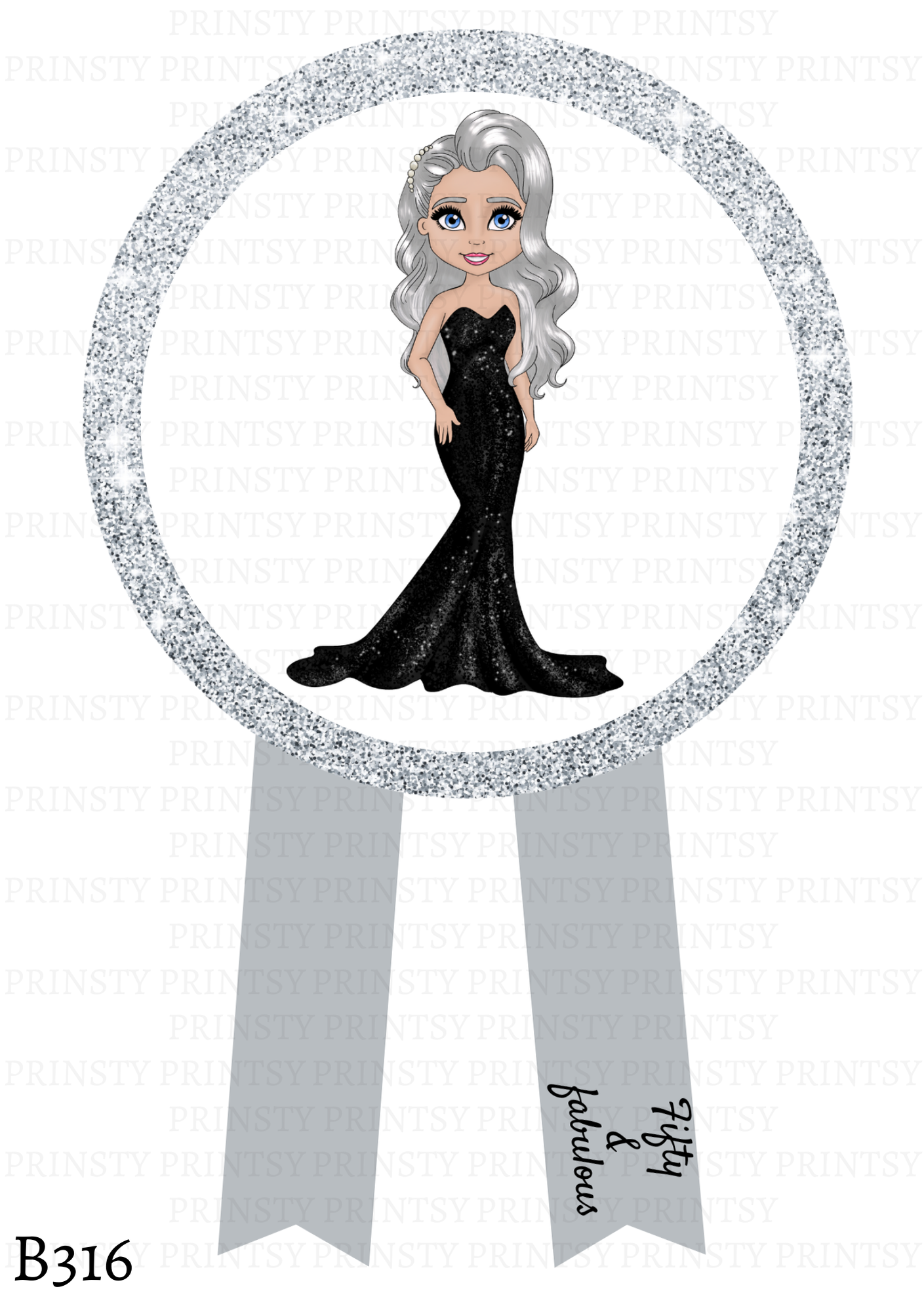 Silver Elegant Dolly Badge