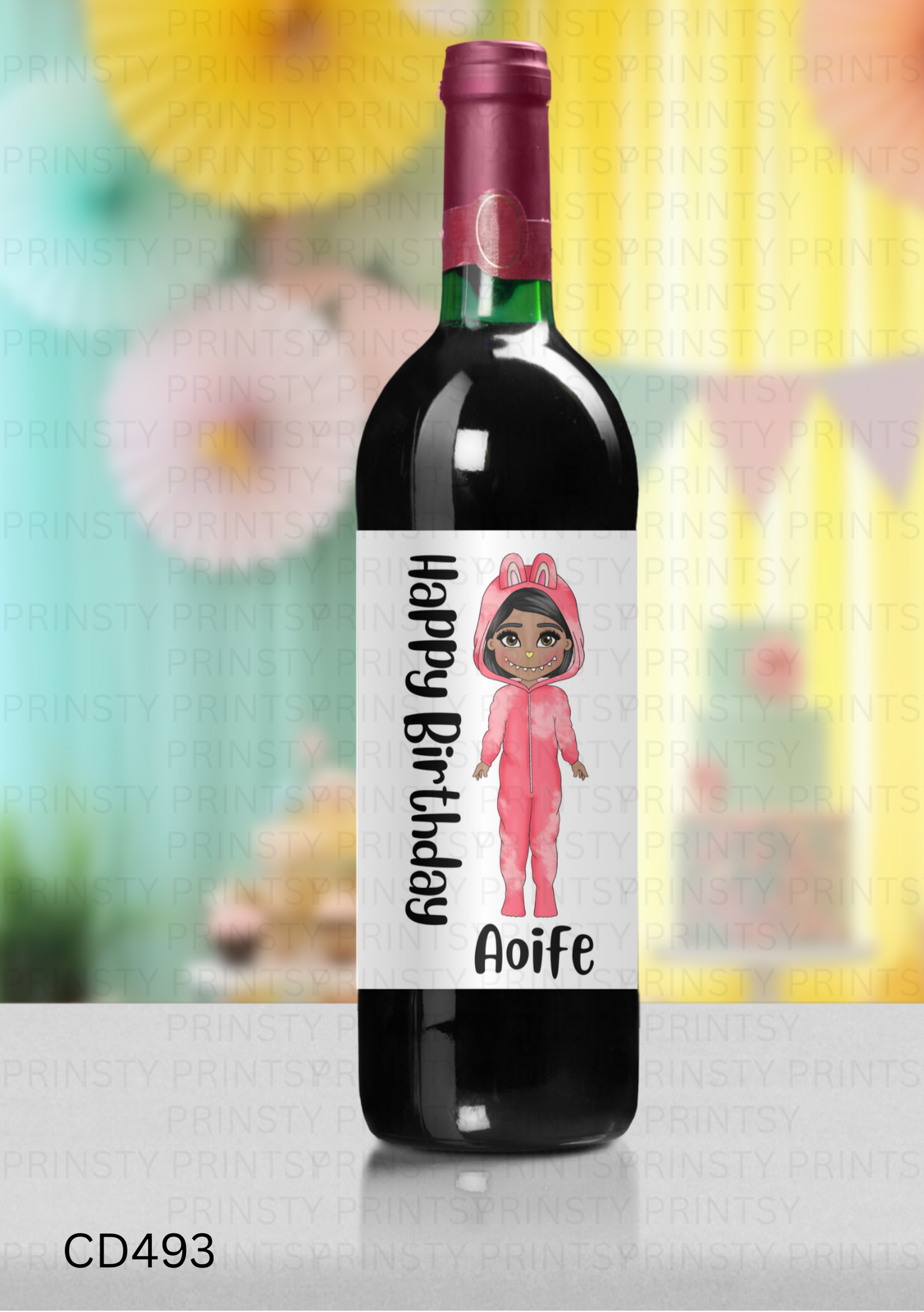 Mini Magic Monster Dolly Wine Bottle Sticker