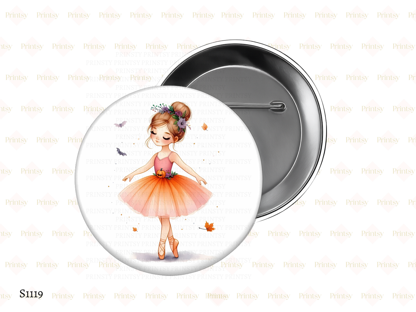 Cute Halloween Ballerina BowBitz/Badges