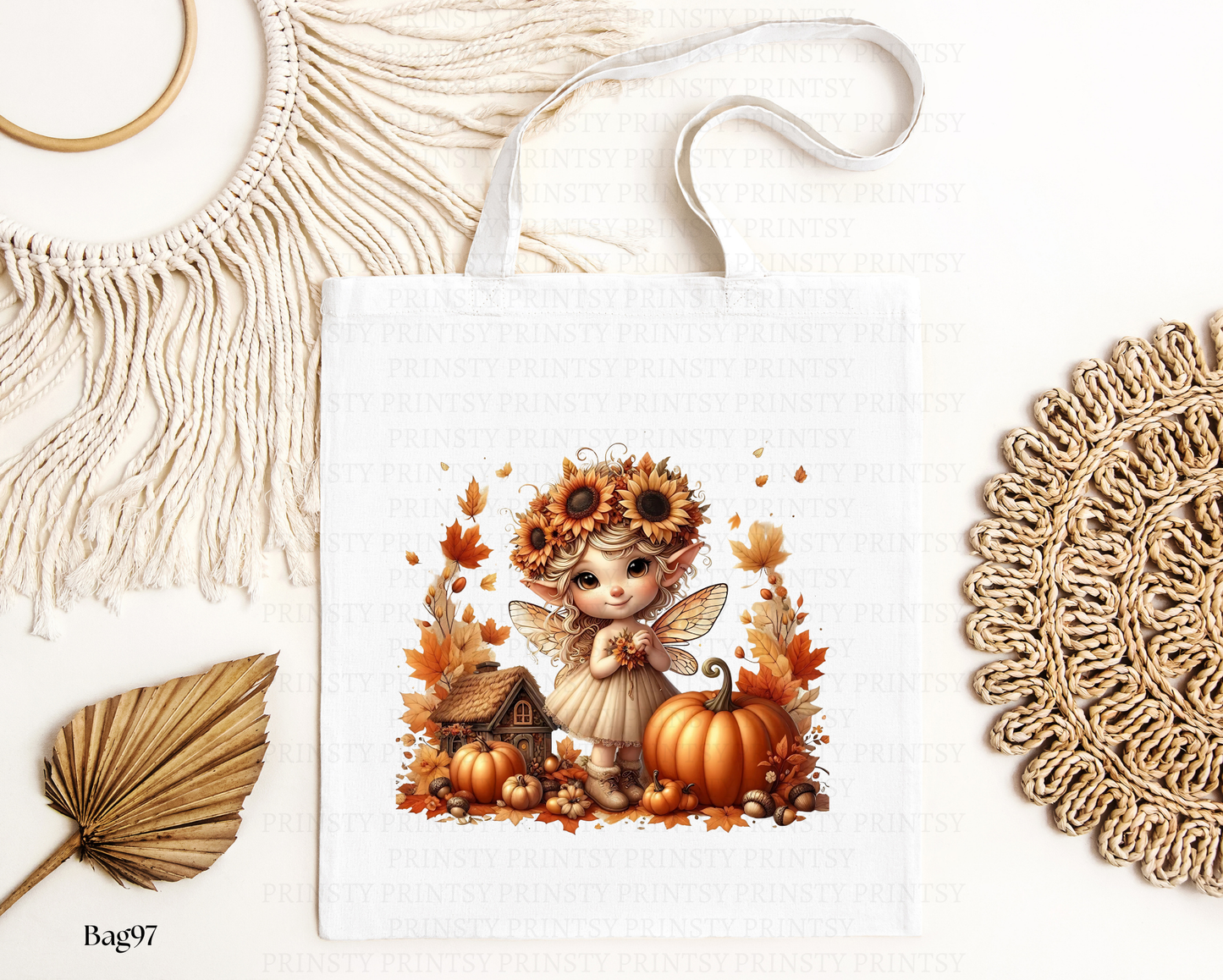 Sunflower Autumn Fairy Tote Bag