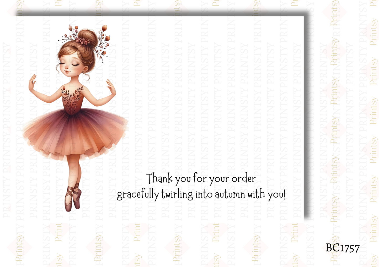 Autumn Ballerina Bow Card