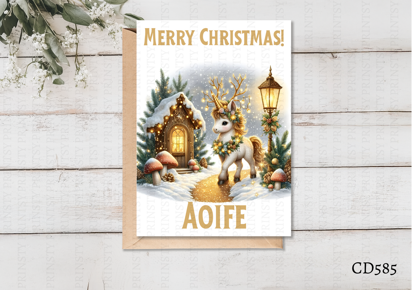 Christmas Unicorn Celebration Card