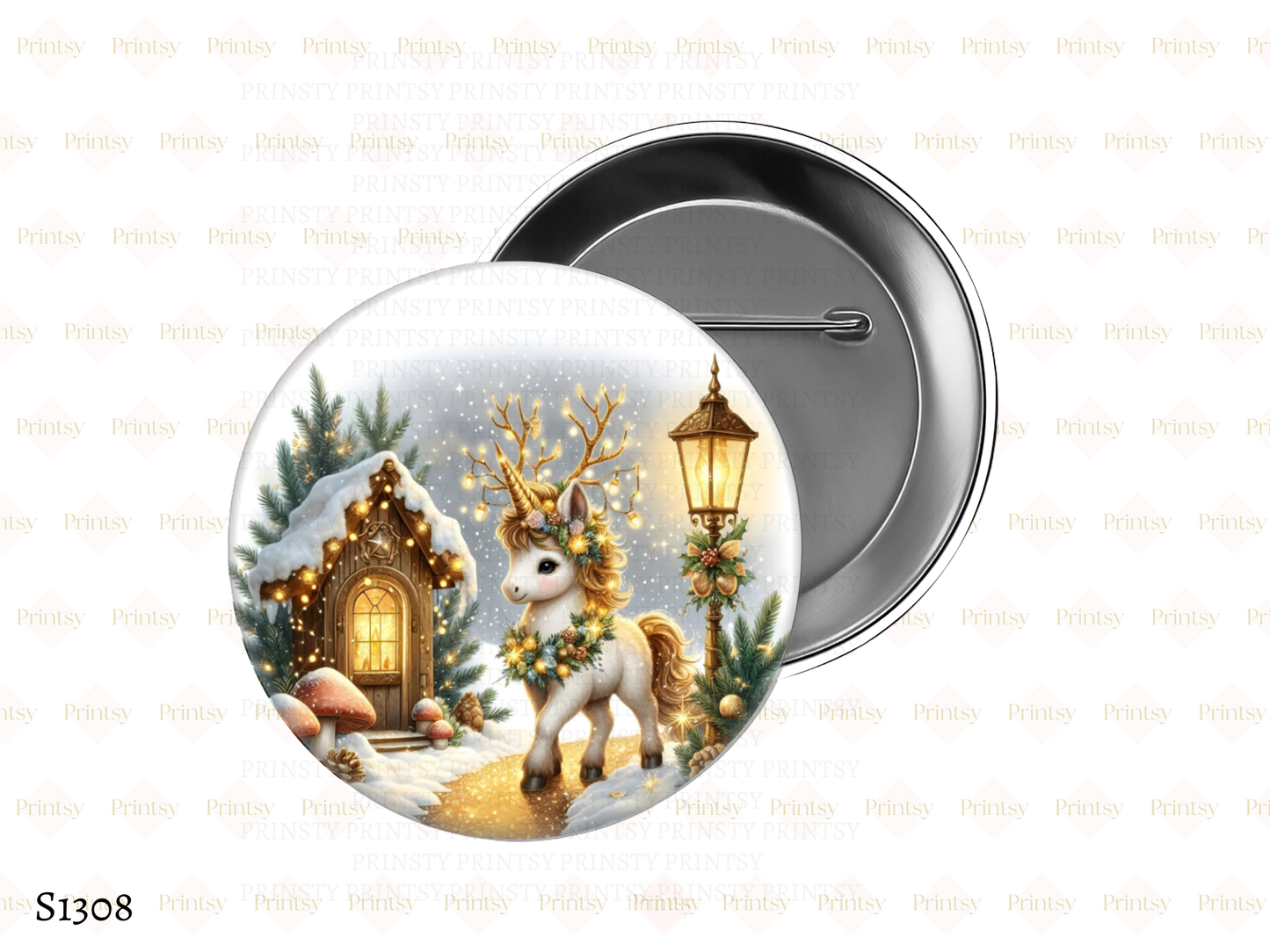 Christmas Unicorn BowBitz/Badges