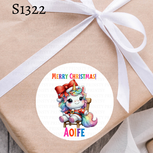 Christmas Unicorn Sticker Sheet