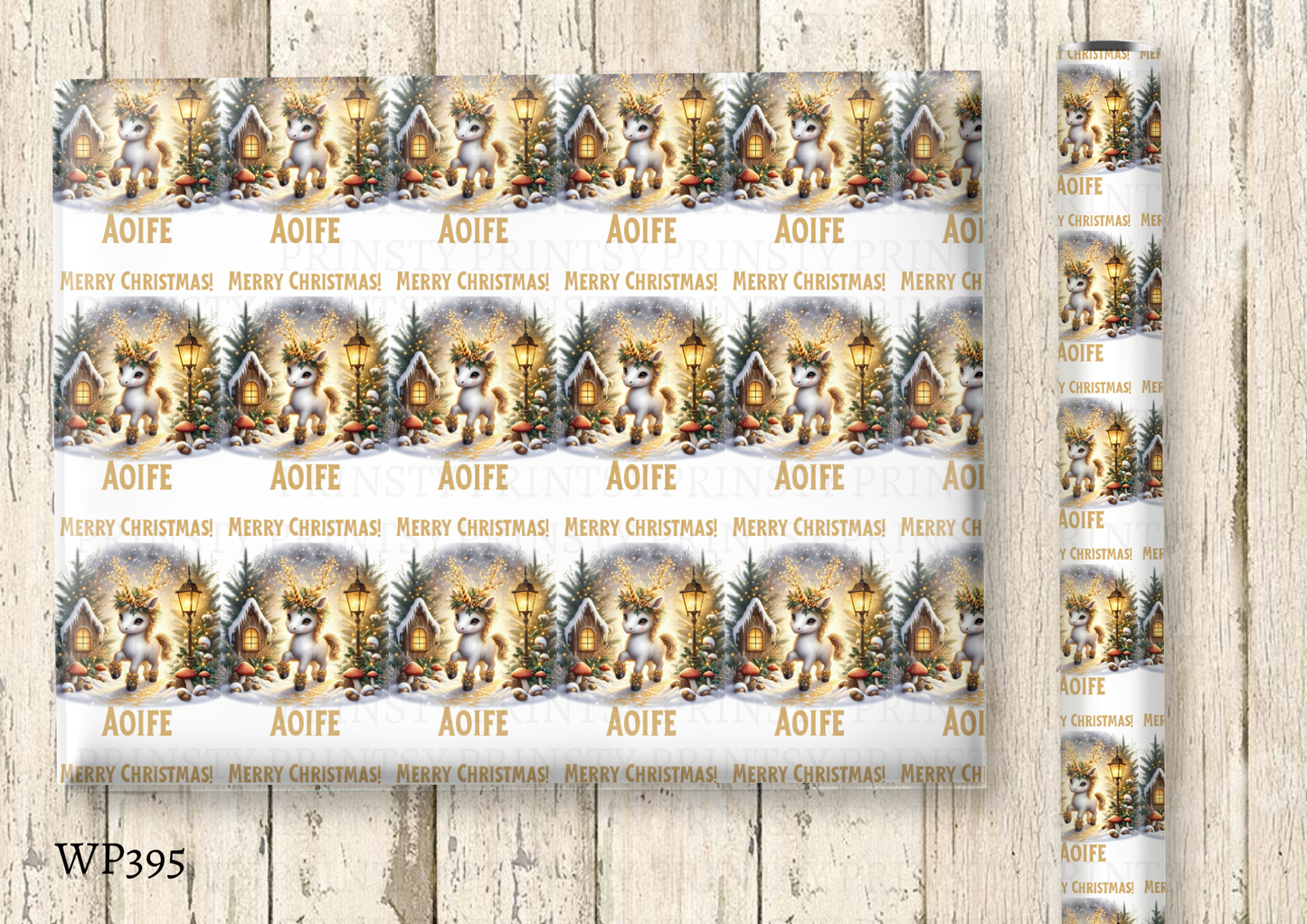 Christmas Unicorn Wrapping Paper
