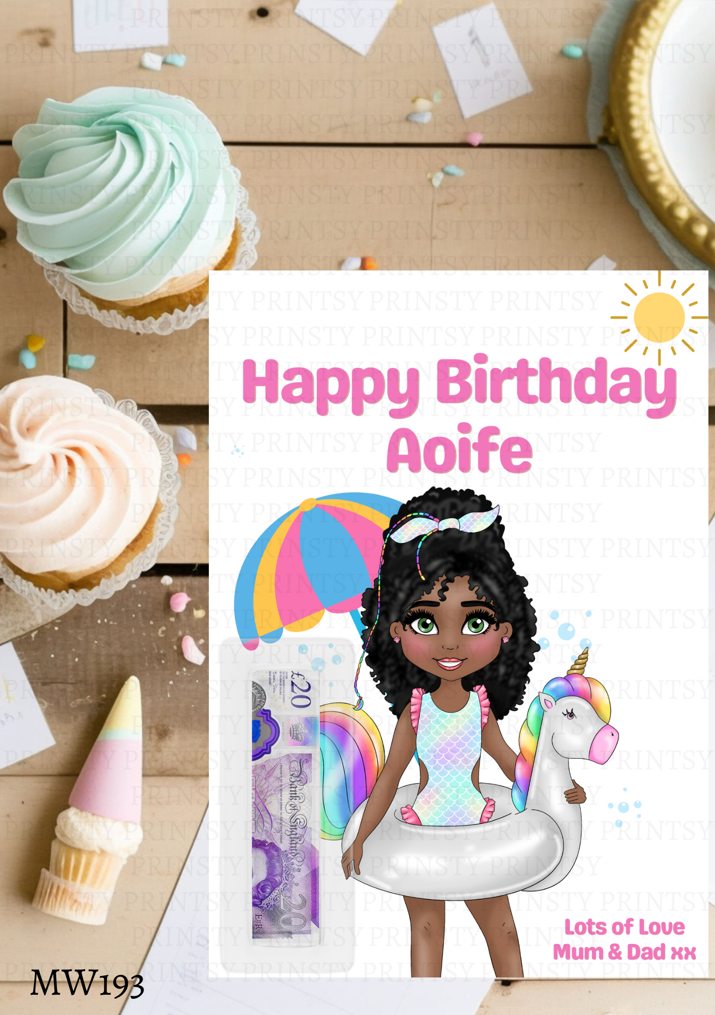 Pool Party Dolly Money Card