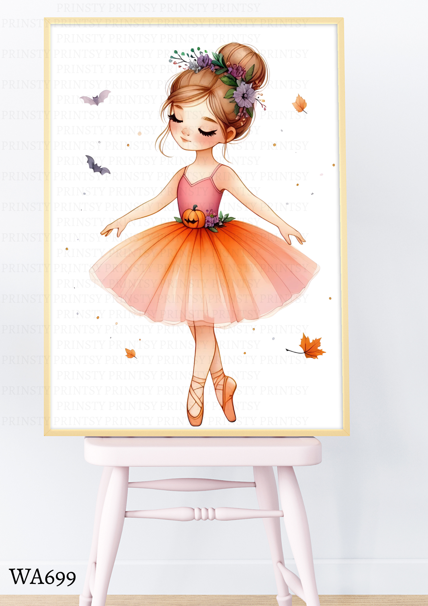 Cute Halloween Ballerina Wall Art