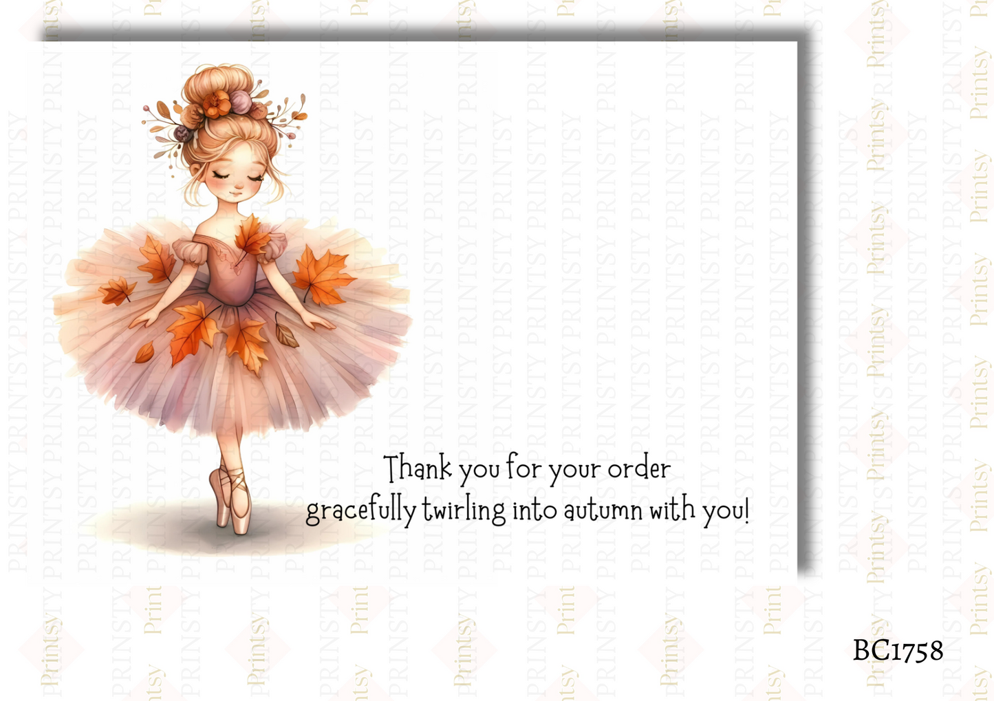 Autumn Ballerina Bow Card