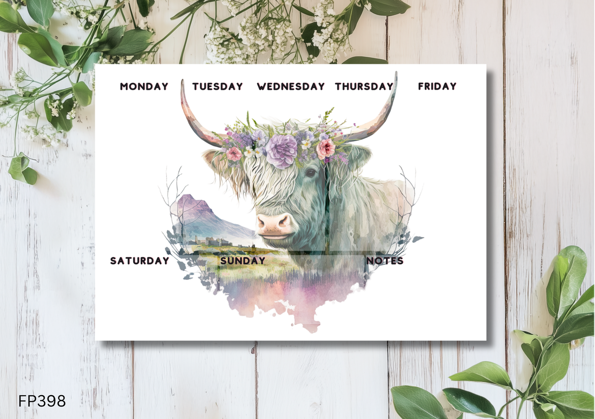 Highland Cow Weekly Planner