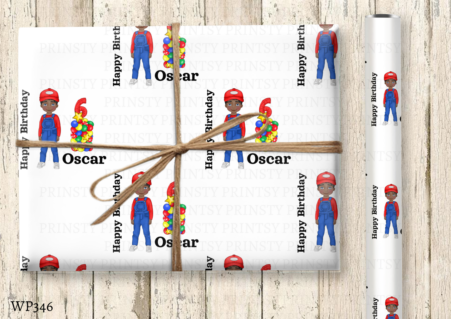 Green and Red Dungarees Dude Wrapping Paper