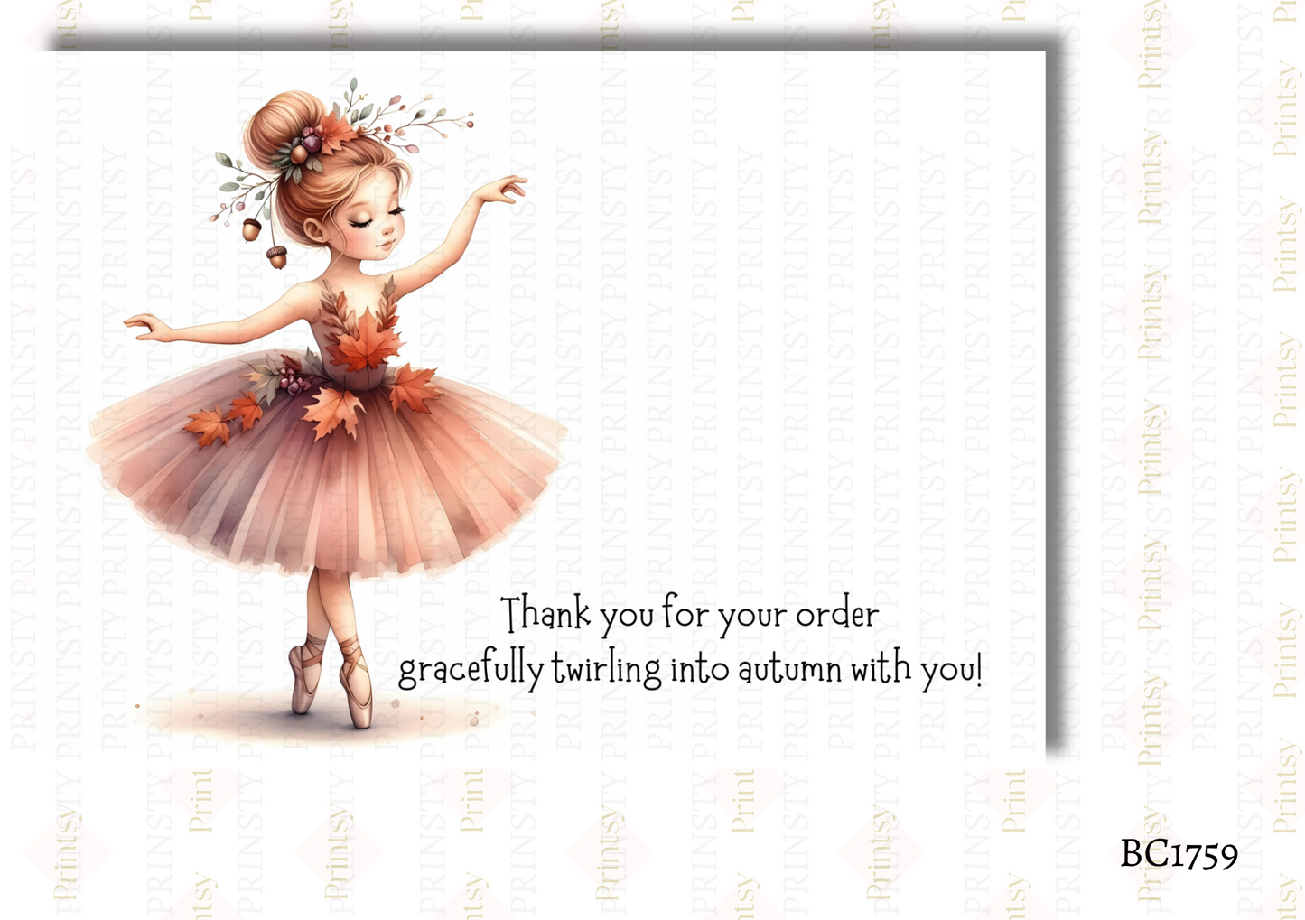 Autumn Ballerina Bow Card