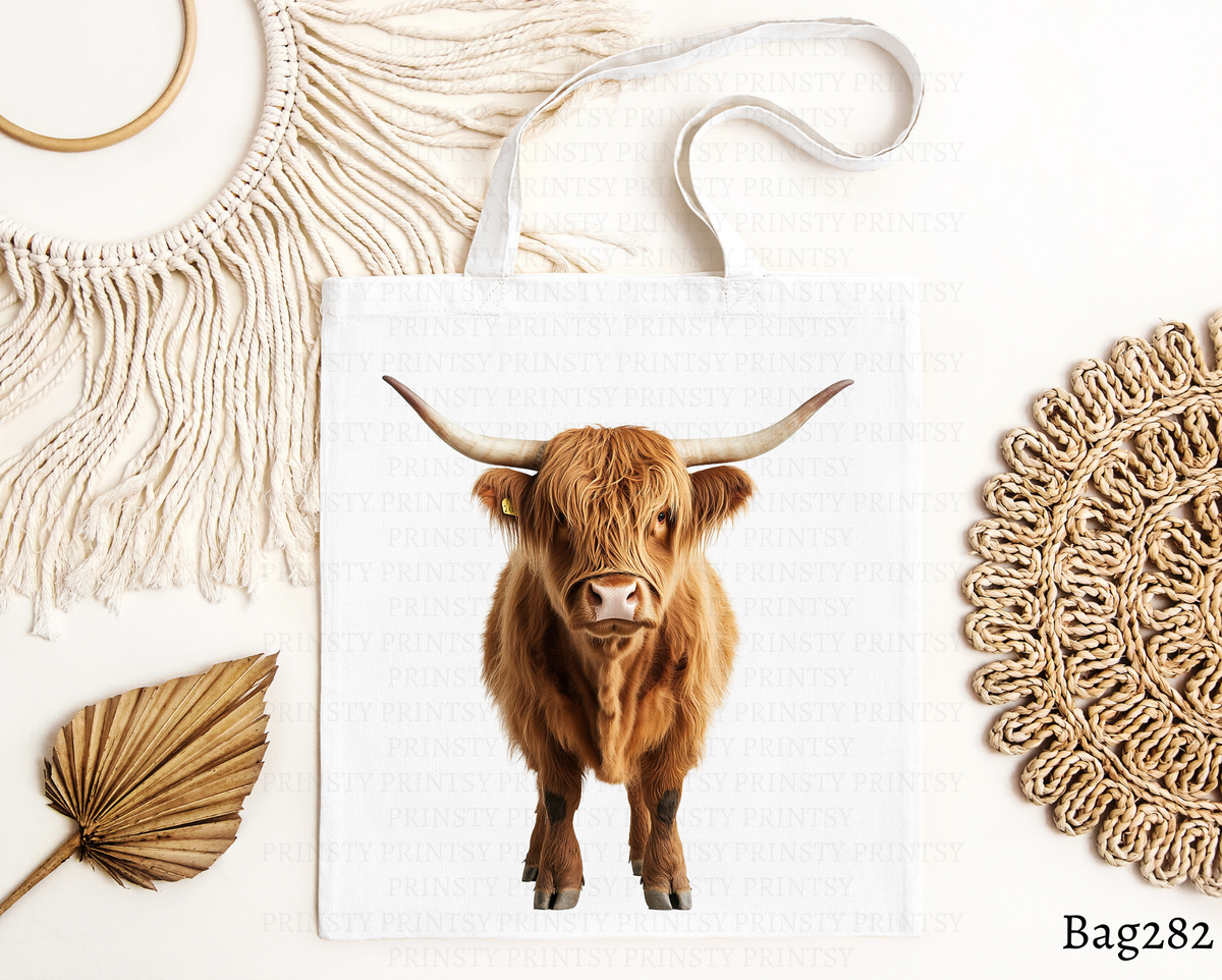 Standing Highland Cow Tote Bag