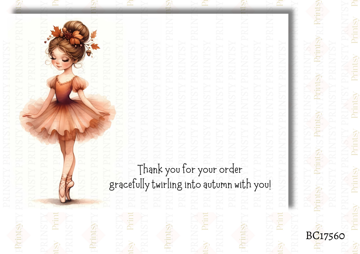 Autumn Ballerina Bow Card