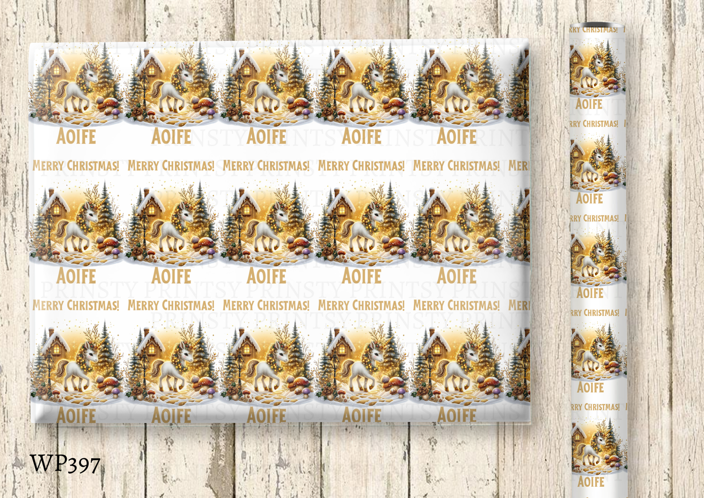 Christmas Unicorn Wrapping Paper