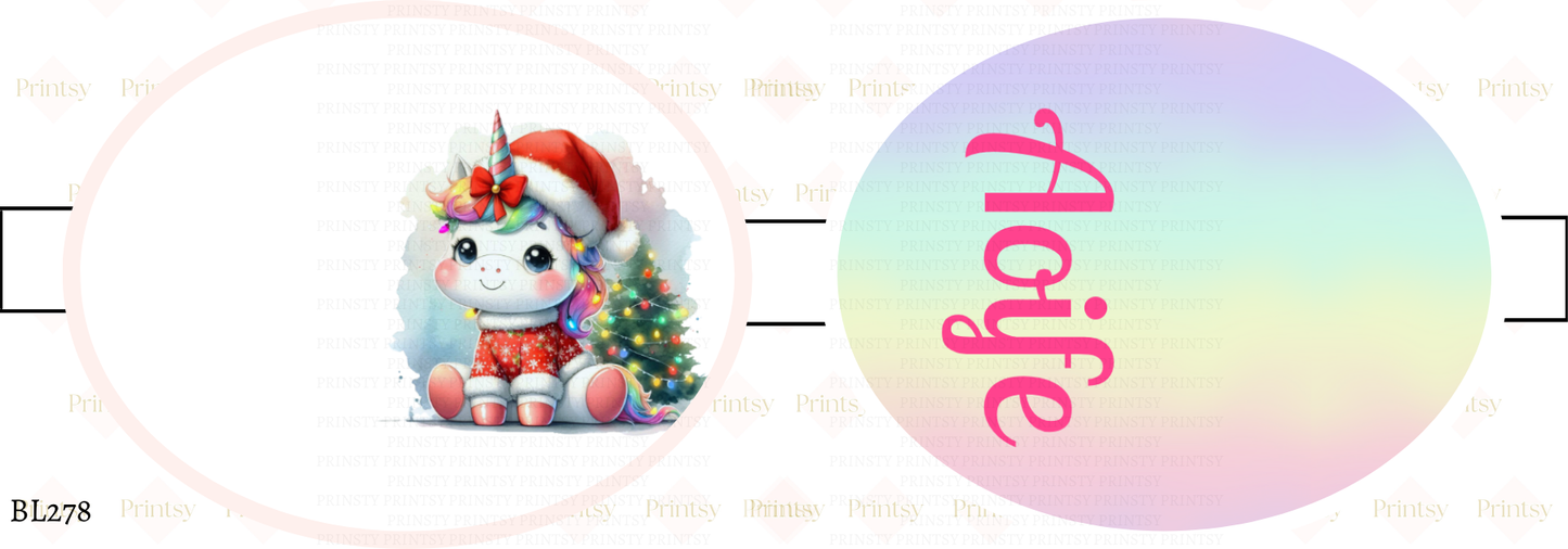 Christmas Unicorn Bow Loop