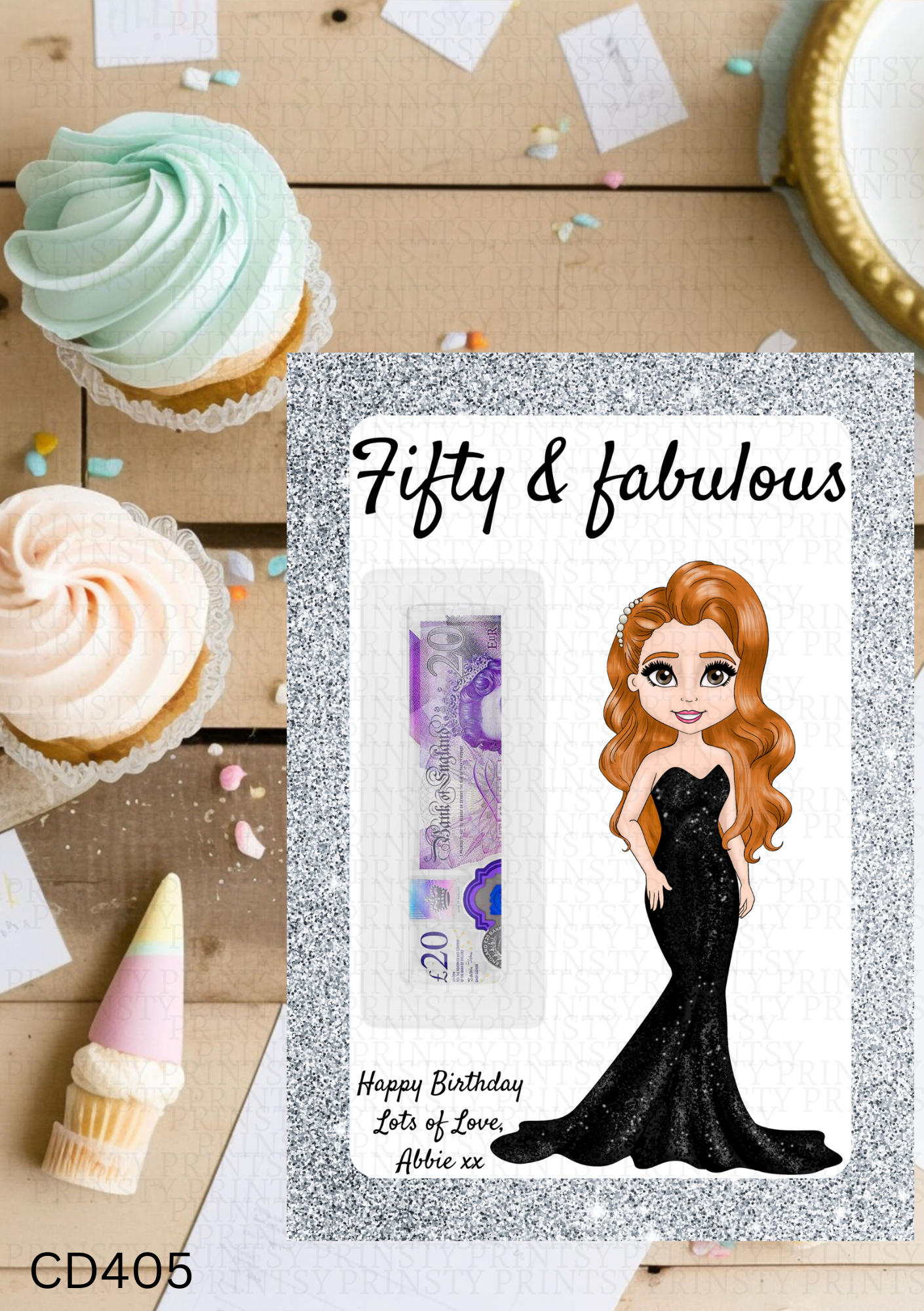 Elegant Dolly Money card