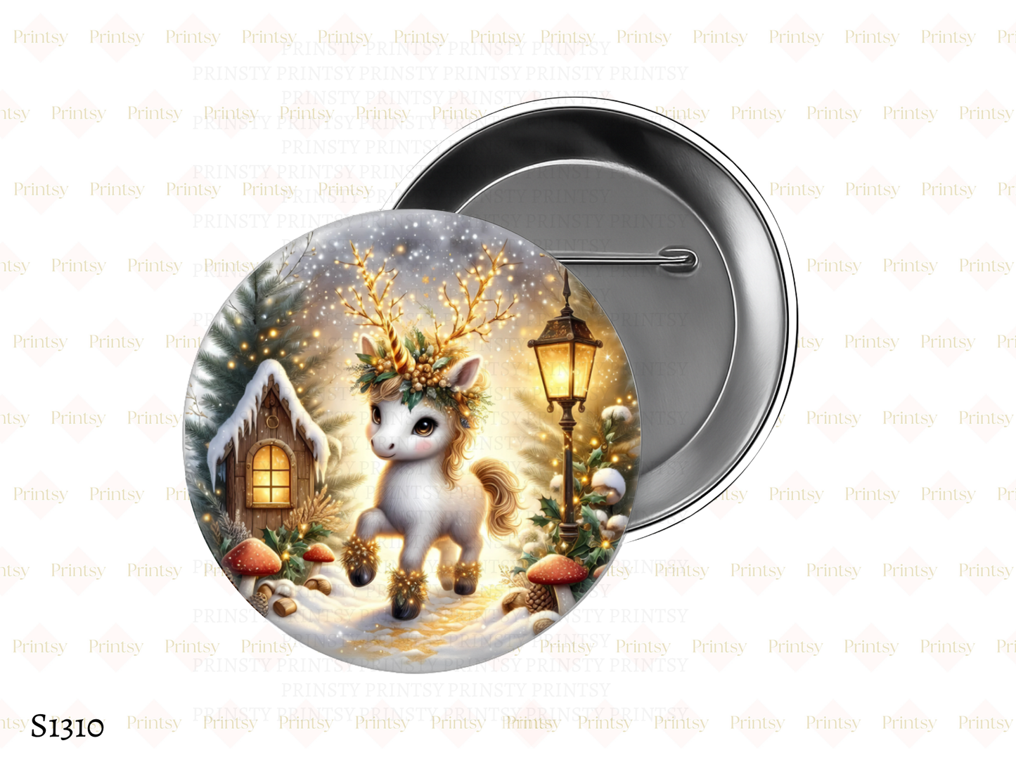 Christmas Unicorn BowBitz/Badges