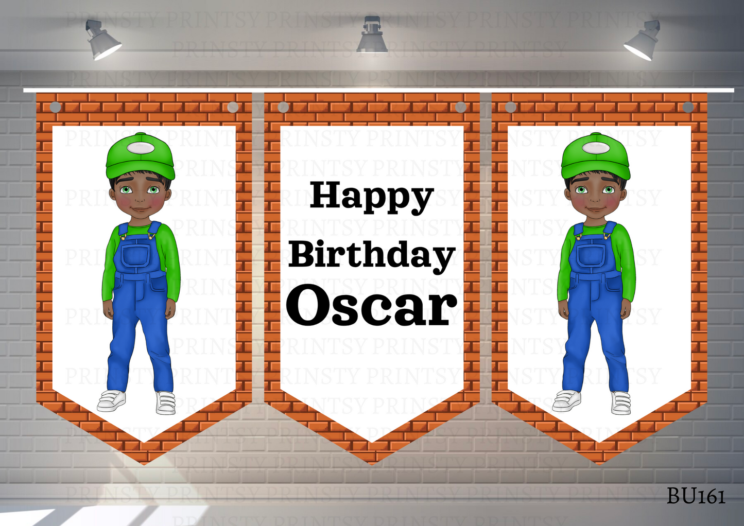 Green and Red Dungarees Dude Bunting
