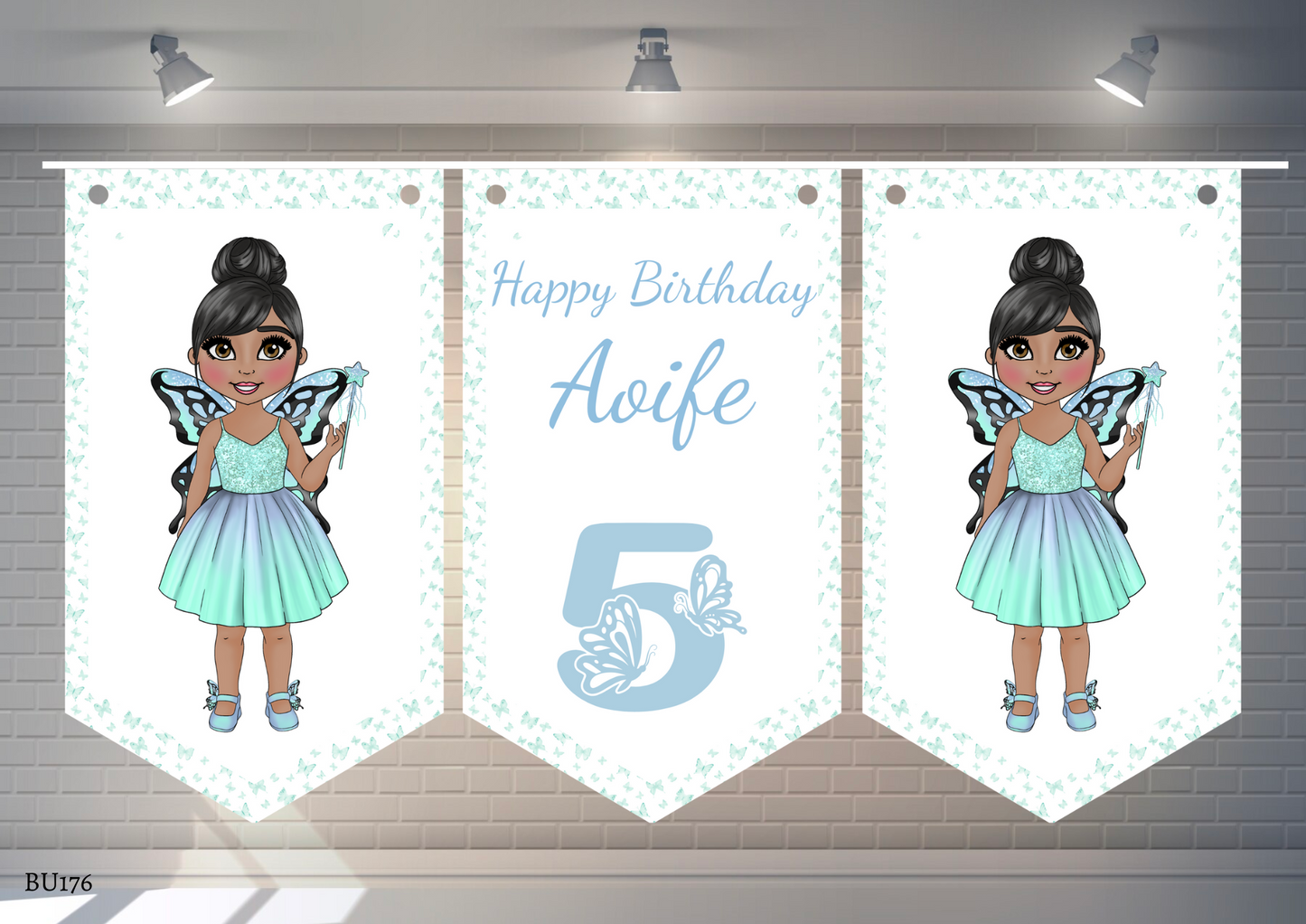 Blue Butterfly Dolly Bunting