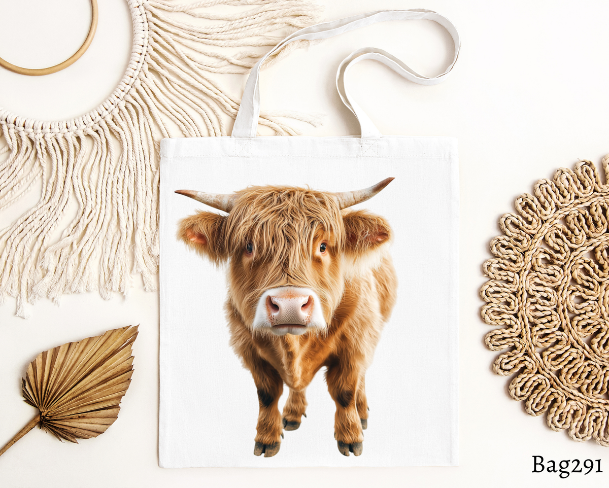 Golden Highland Calf Tote Bag