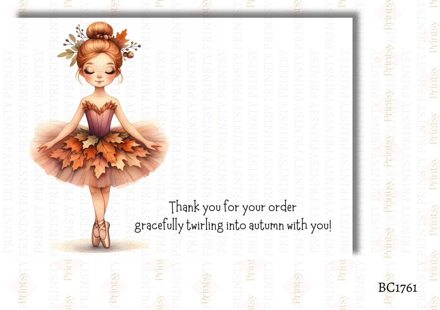 Autumn Ballerina Bow Card