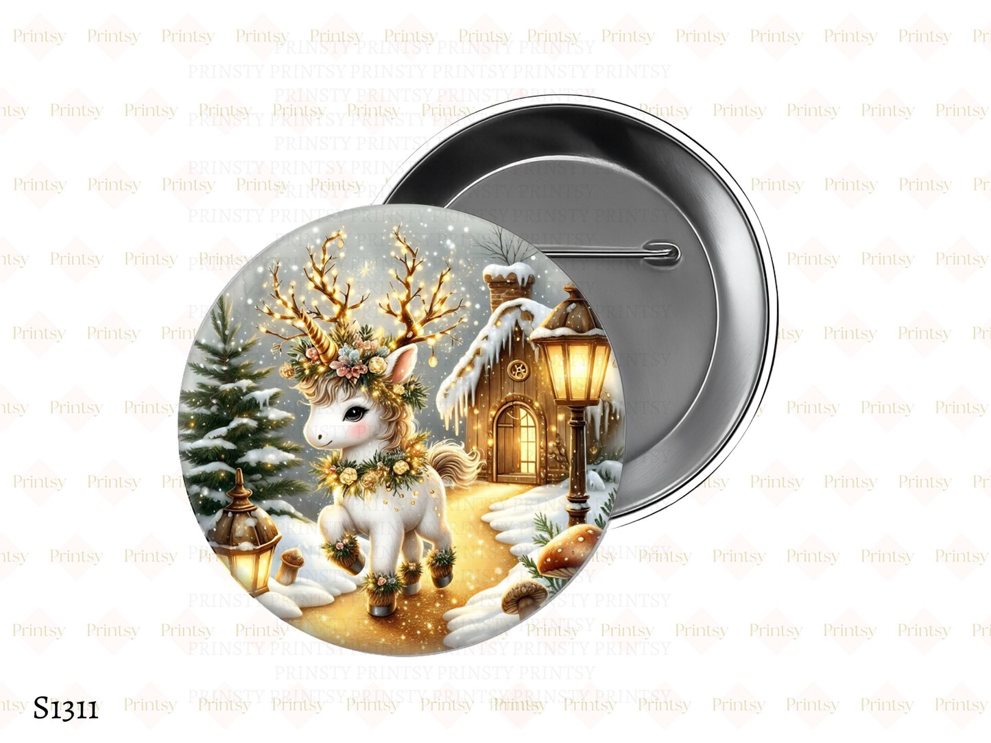 Christmas Unicorn BowBitz/Badges