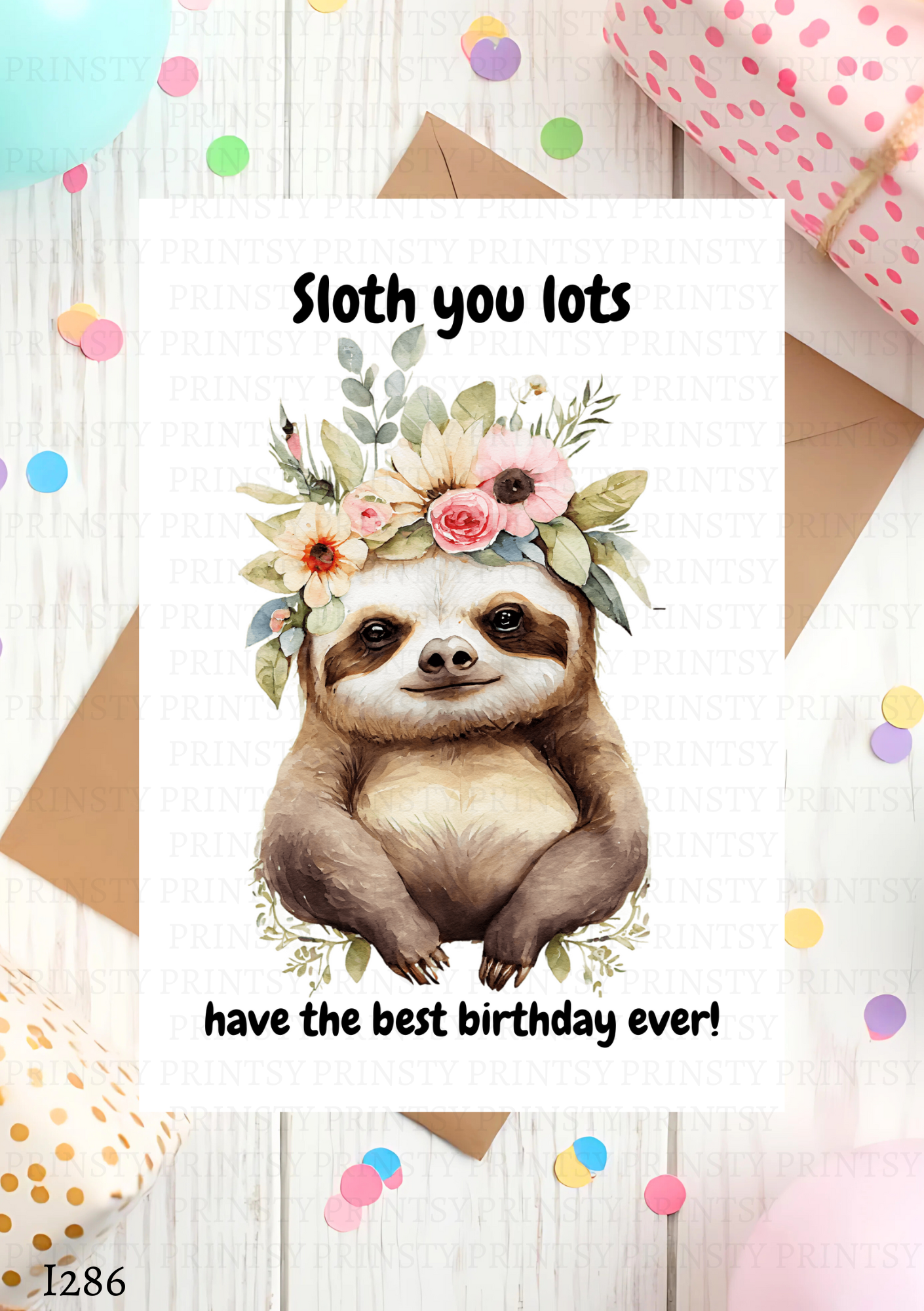 Sloth Celebration Card