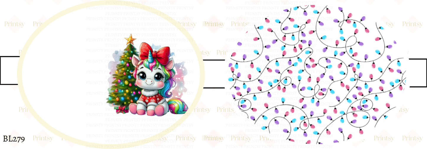 Christmas Unicorn Bow Loop