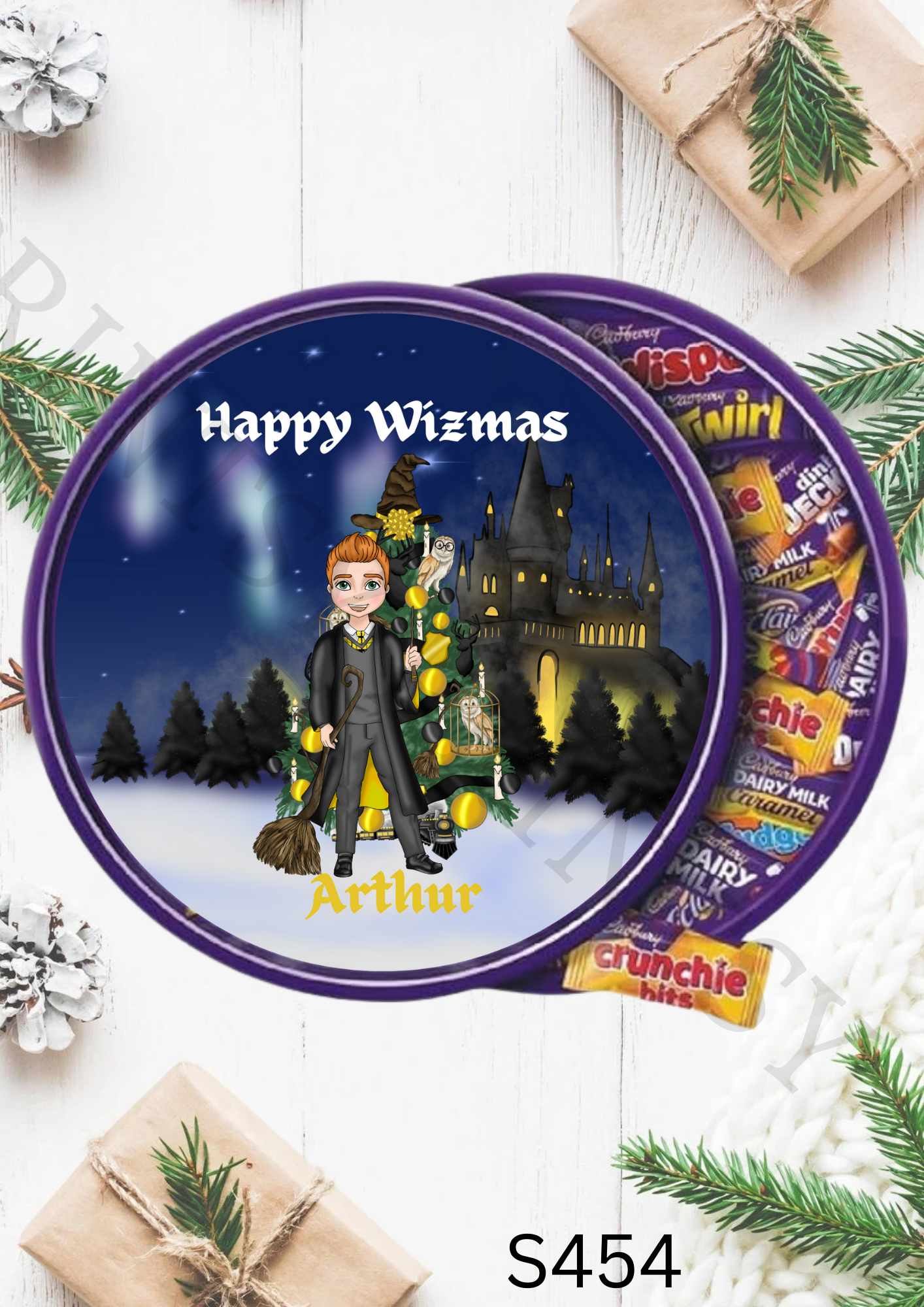 Dude Christmas Wizard Chocolate Tub Sticker