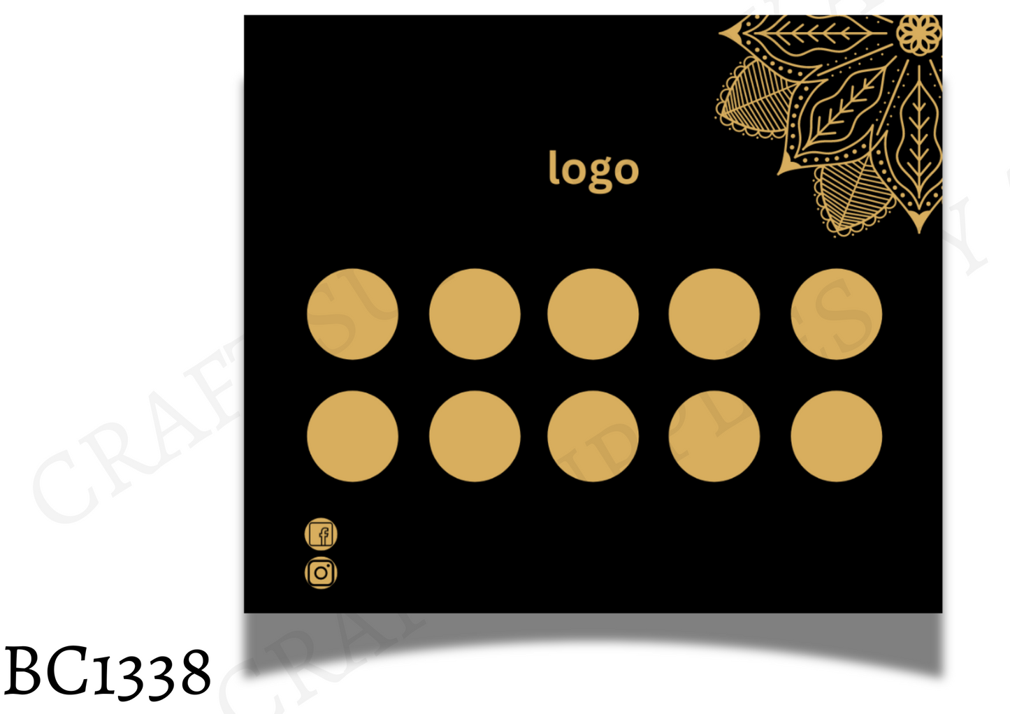 Black and Gold Personalised Loyalty Card