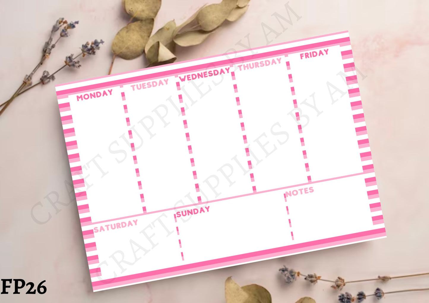 Stripped Weekly Planner