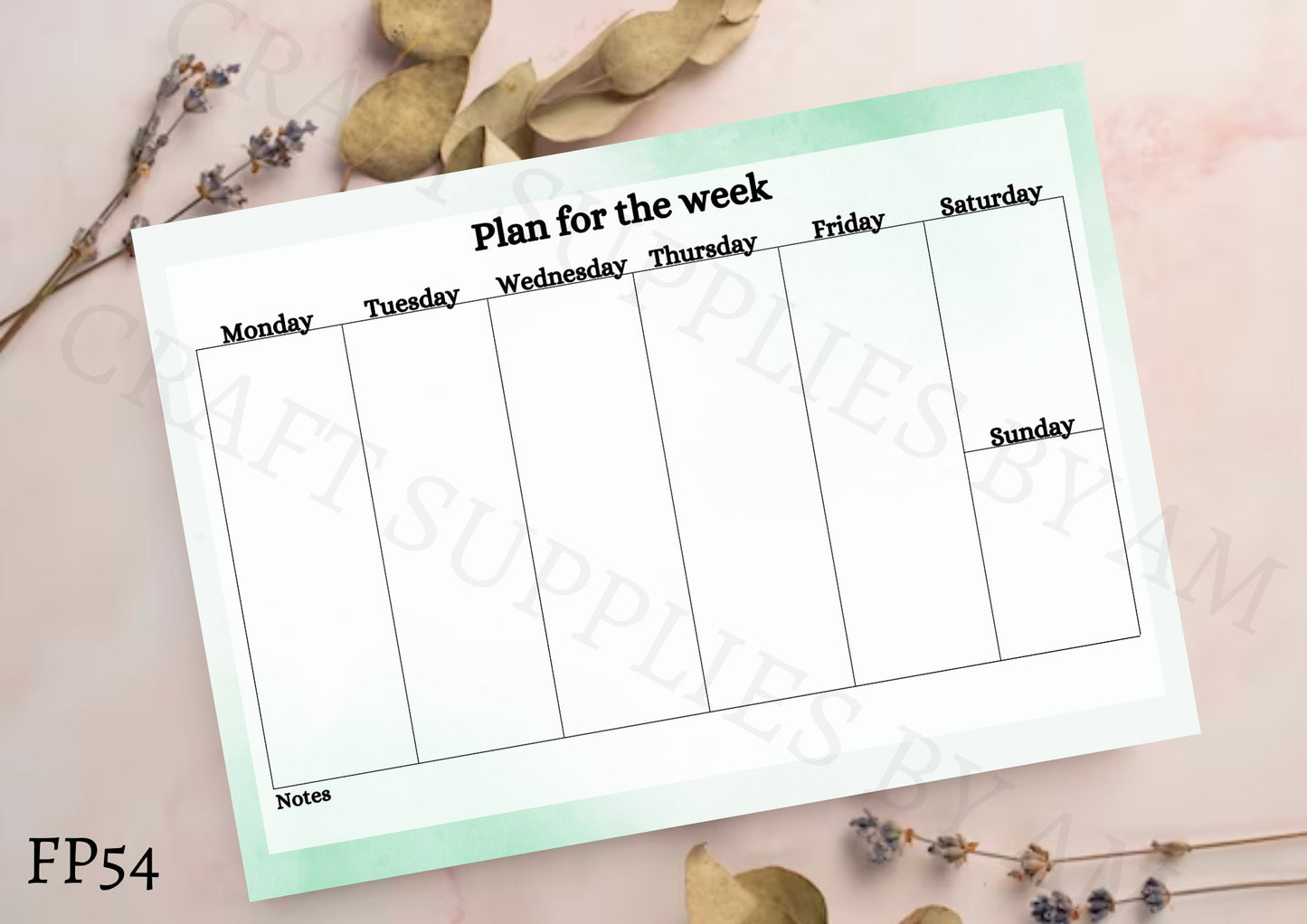 Green Weekly Planner