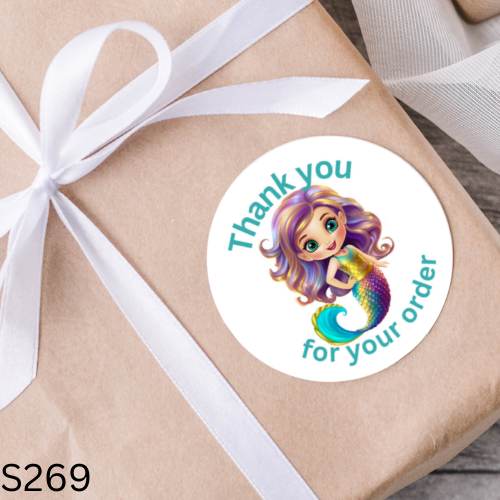 Mermaid Thank You Sticker