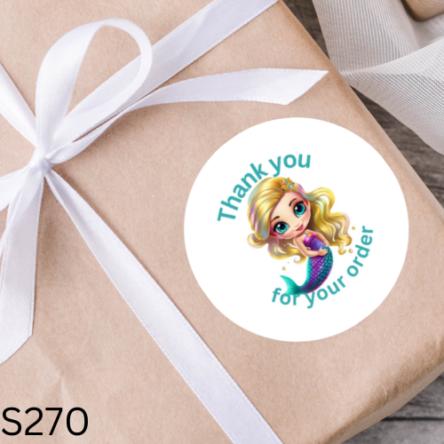 Mermaid Thank You Sticker