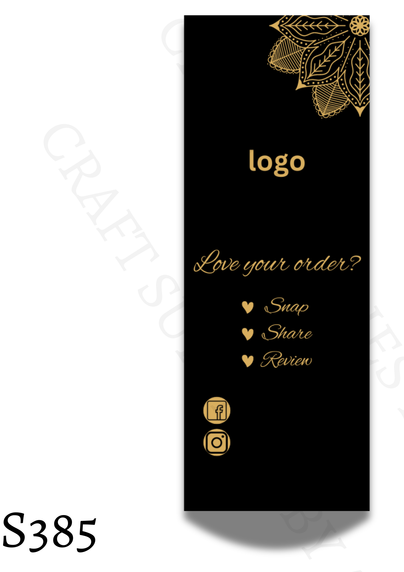 Black and Gold Personalised Box Seal Sticker