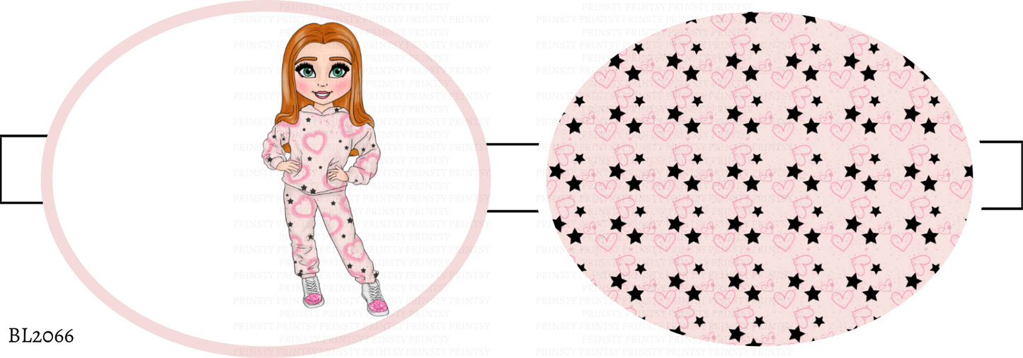 Pink Heart Graffiti Dolly Bow Loop