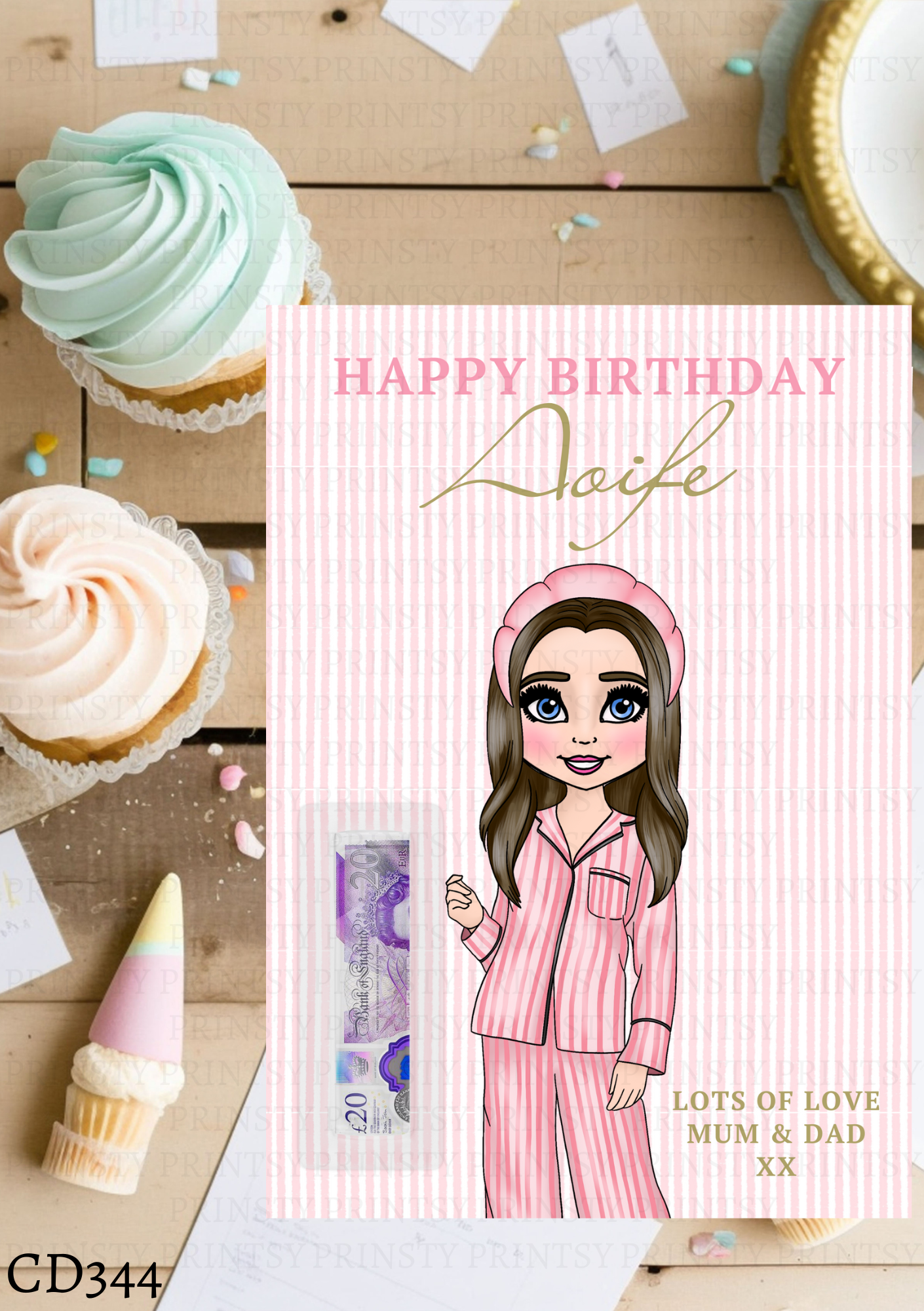 Make Up Dolly Money Card